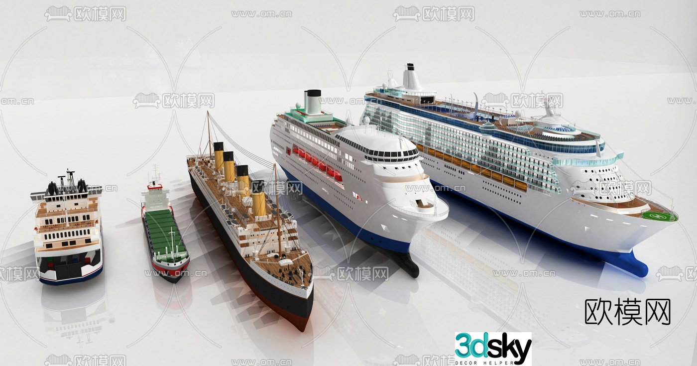 Modern cruise ship 3d model