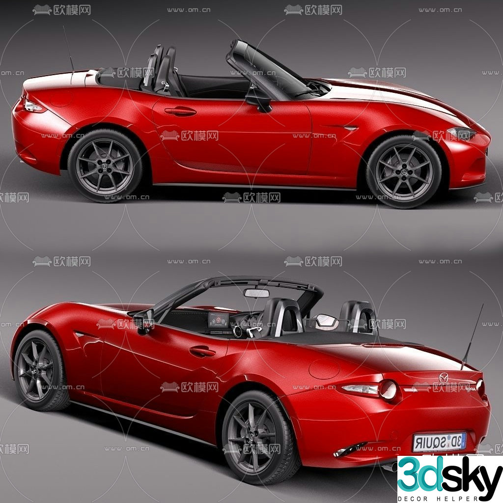 modern mazda roadster 3d model