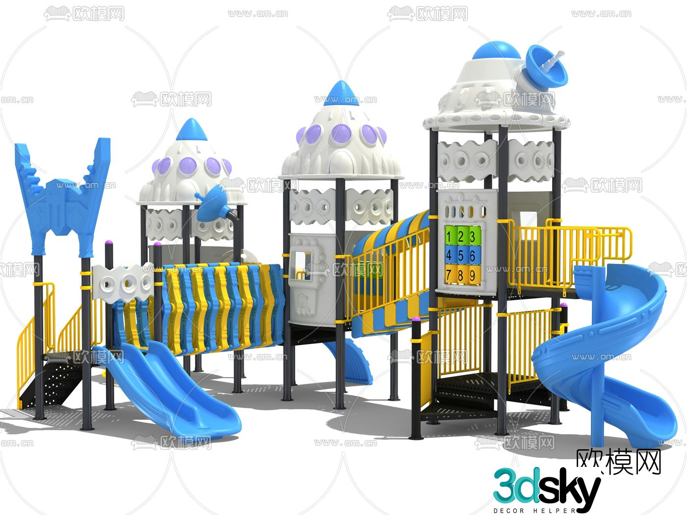 Modern children's slide ride 3d model