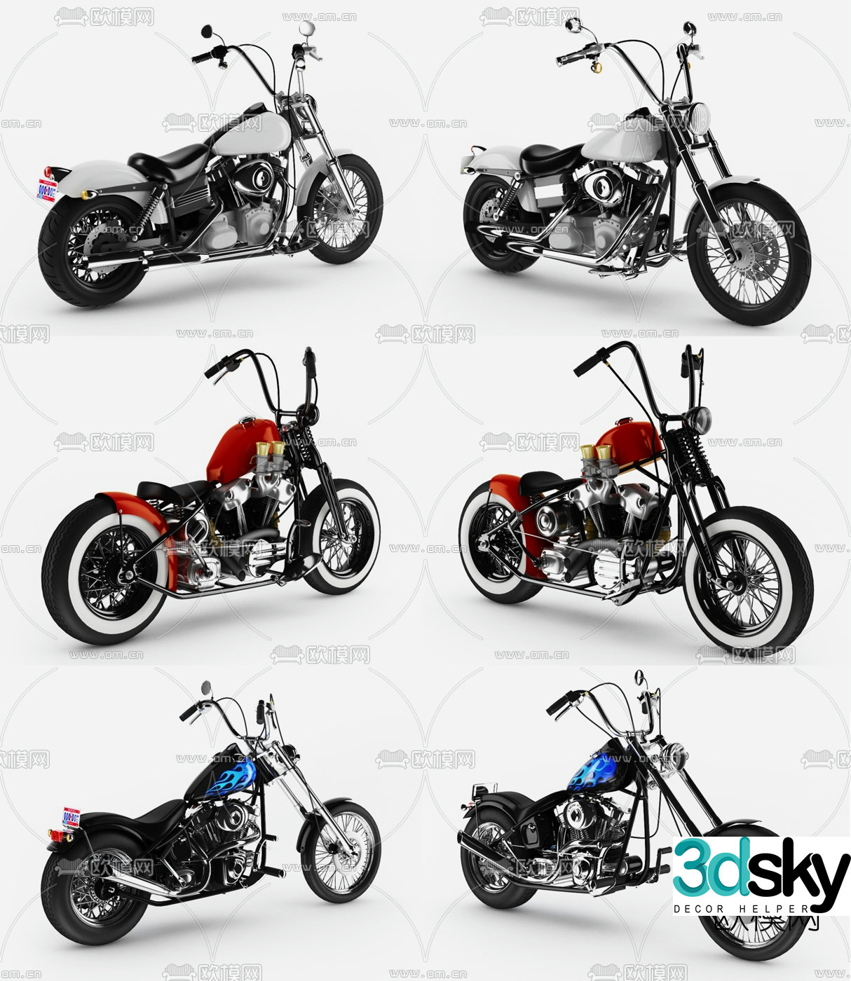 Modern motorcycle 3d model