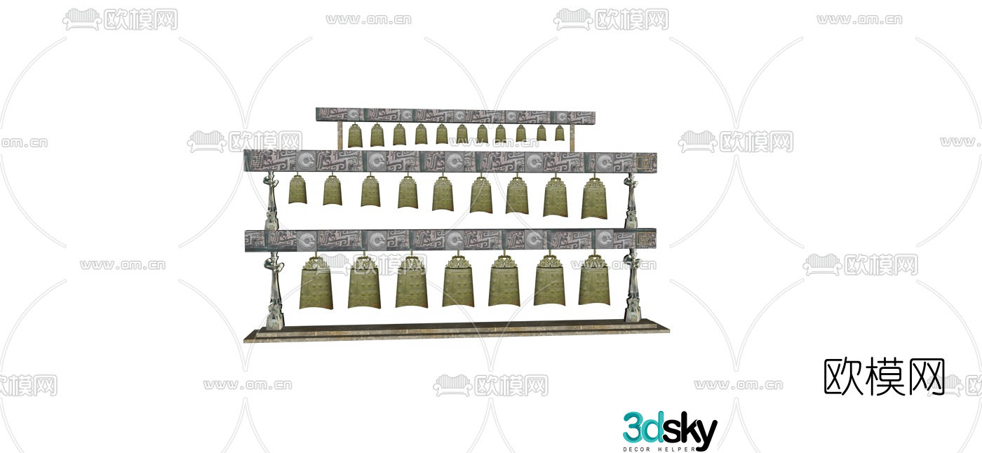 Chinese chime free 3d model