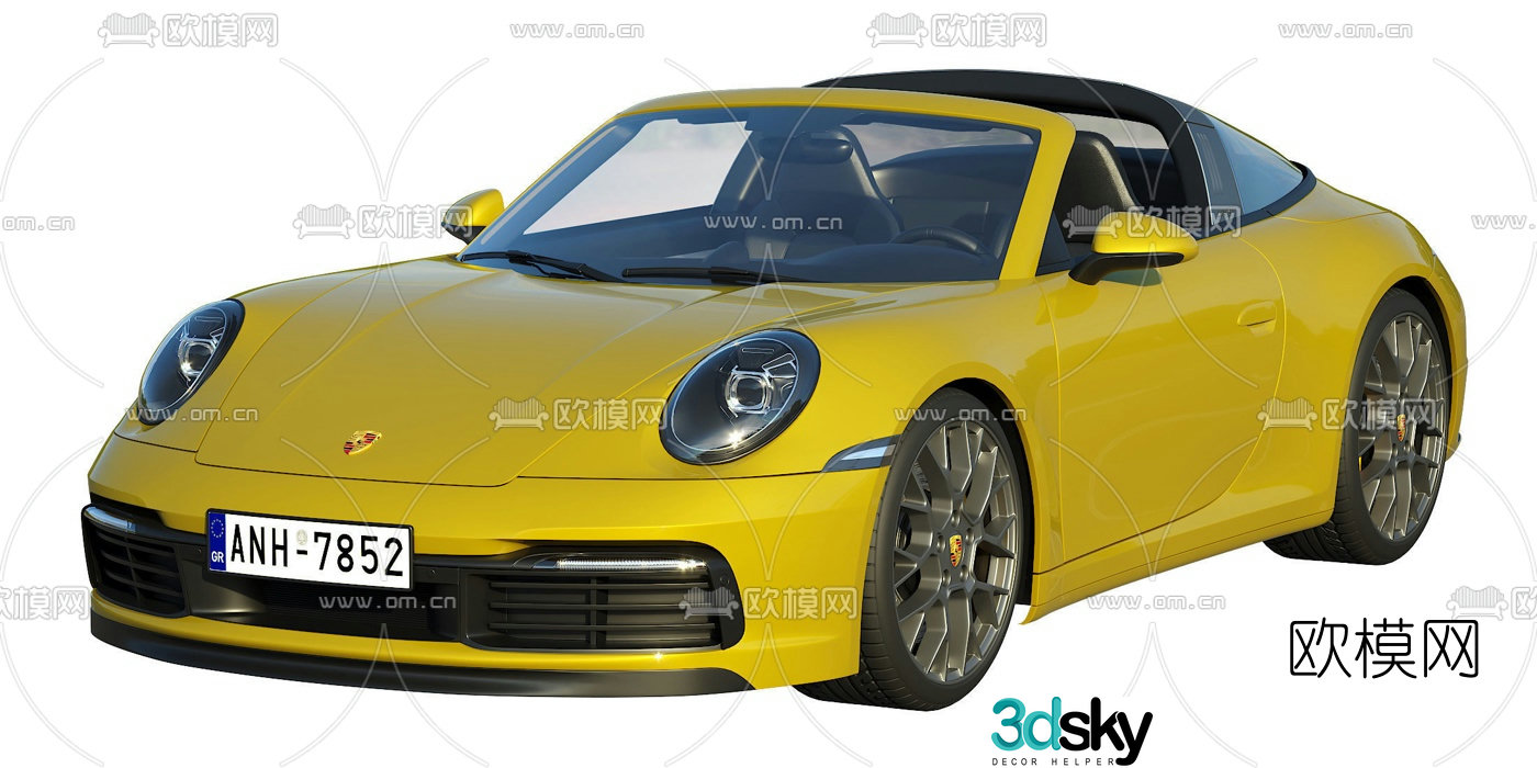 modern porsche car 3d model