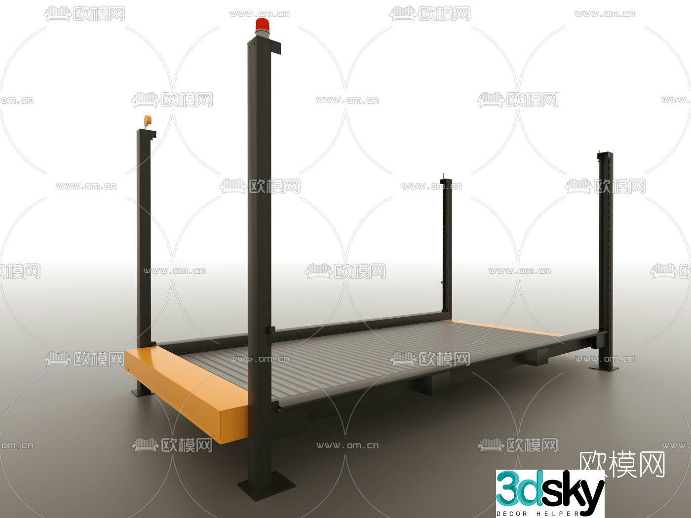 Industrial style mechanical conveyor belt 3d model