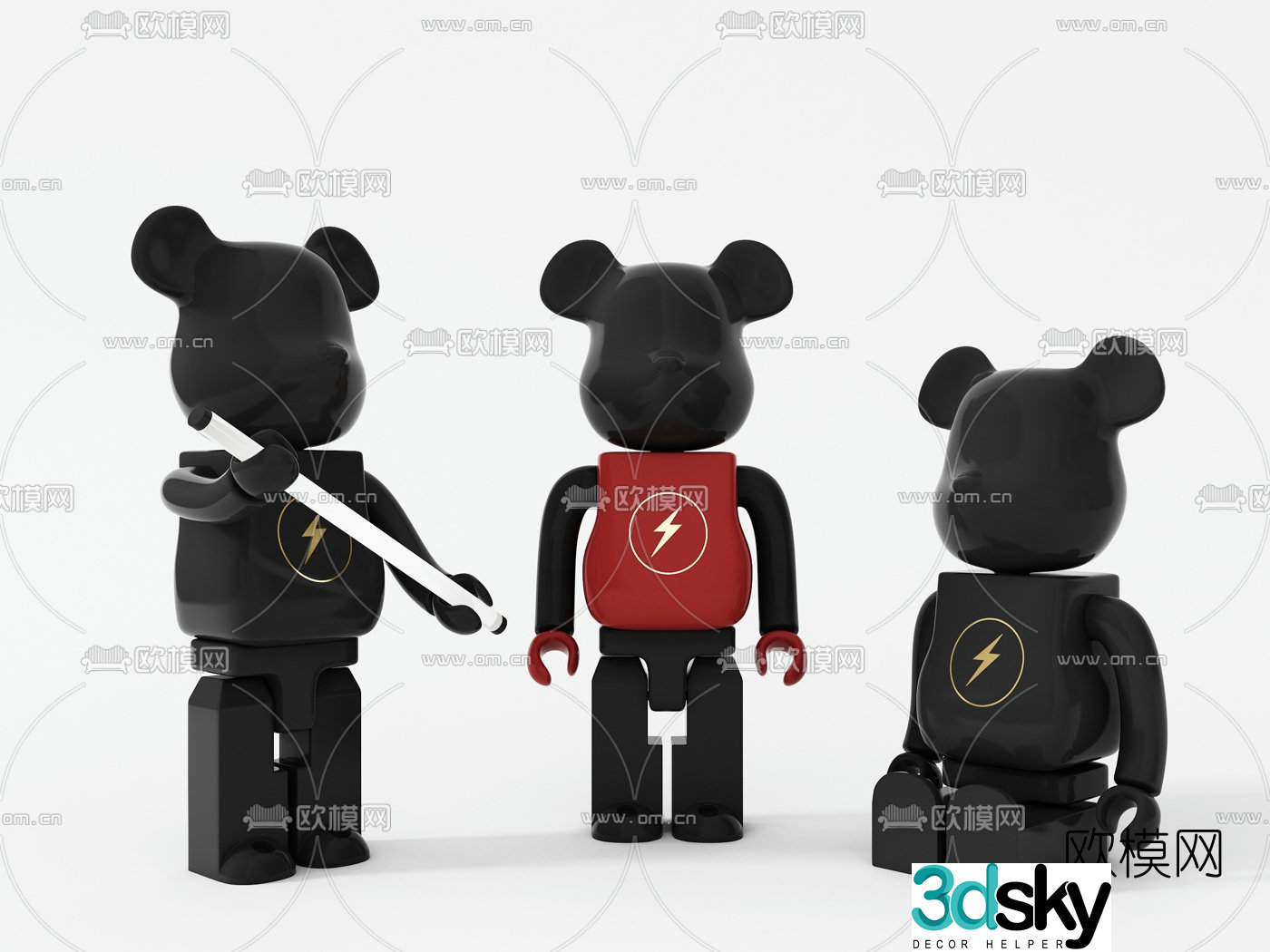 Modern bear toy 3d model