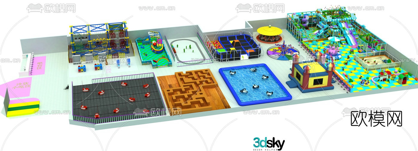 Modern children's indoor playground equipment 3d model