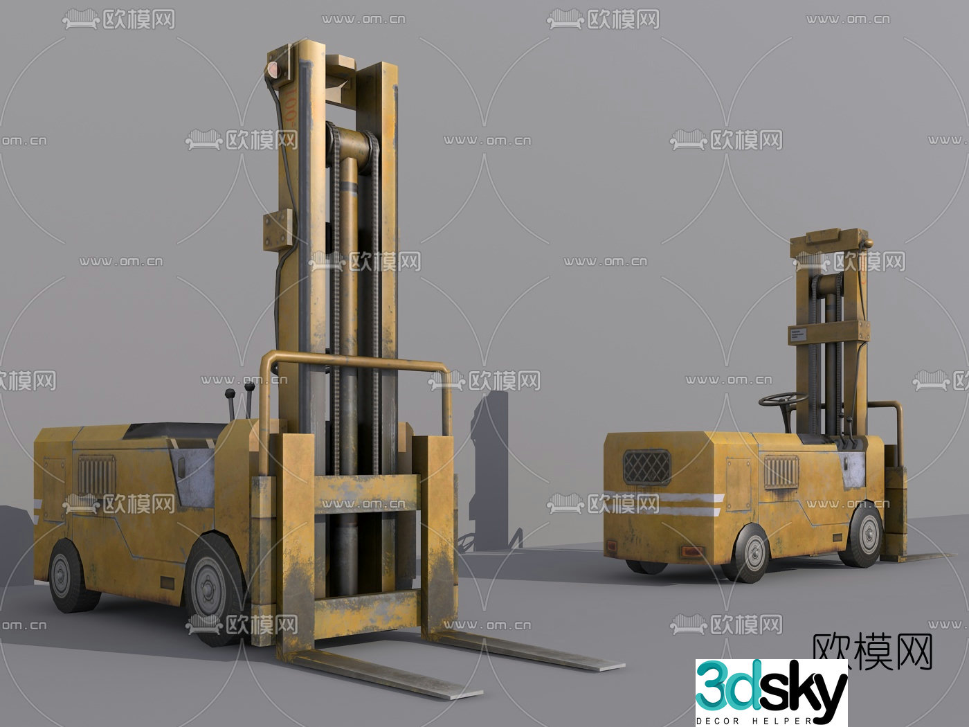 Industrial style forklift 3d model