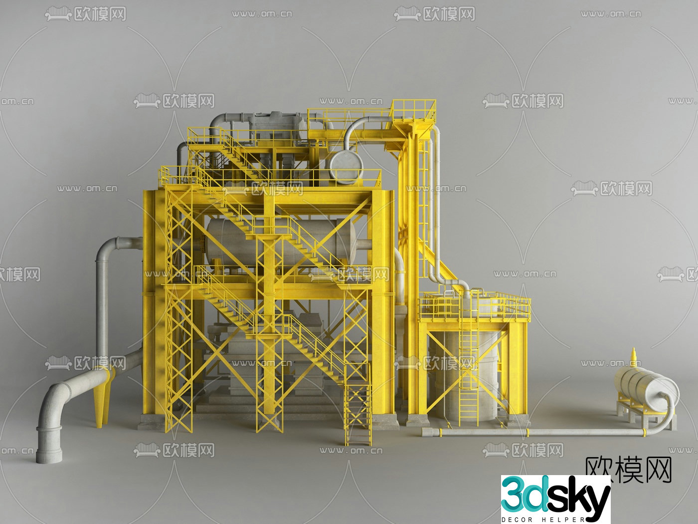 Modern industrial chemical equipment 3d model