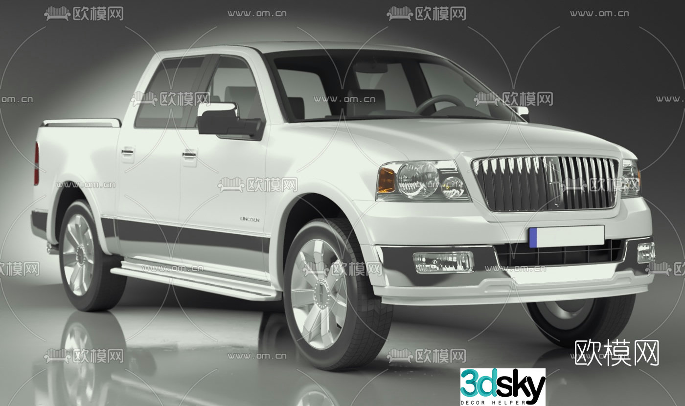 modern lincoln truck 3d model