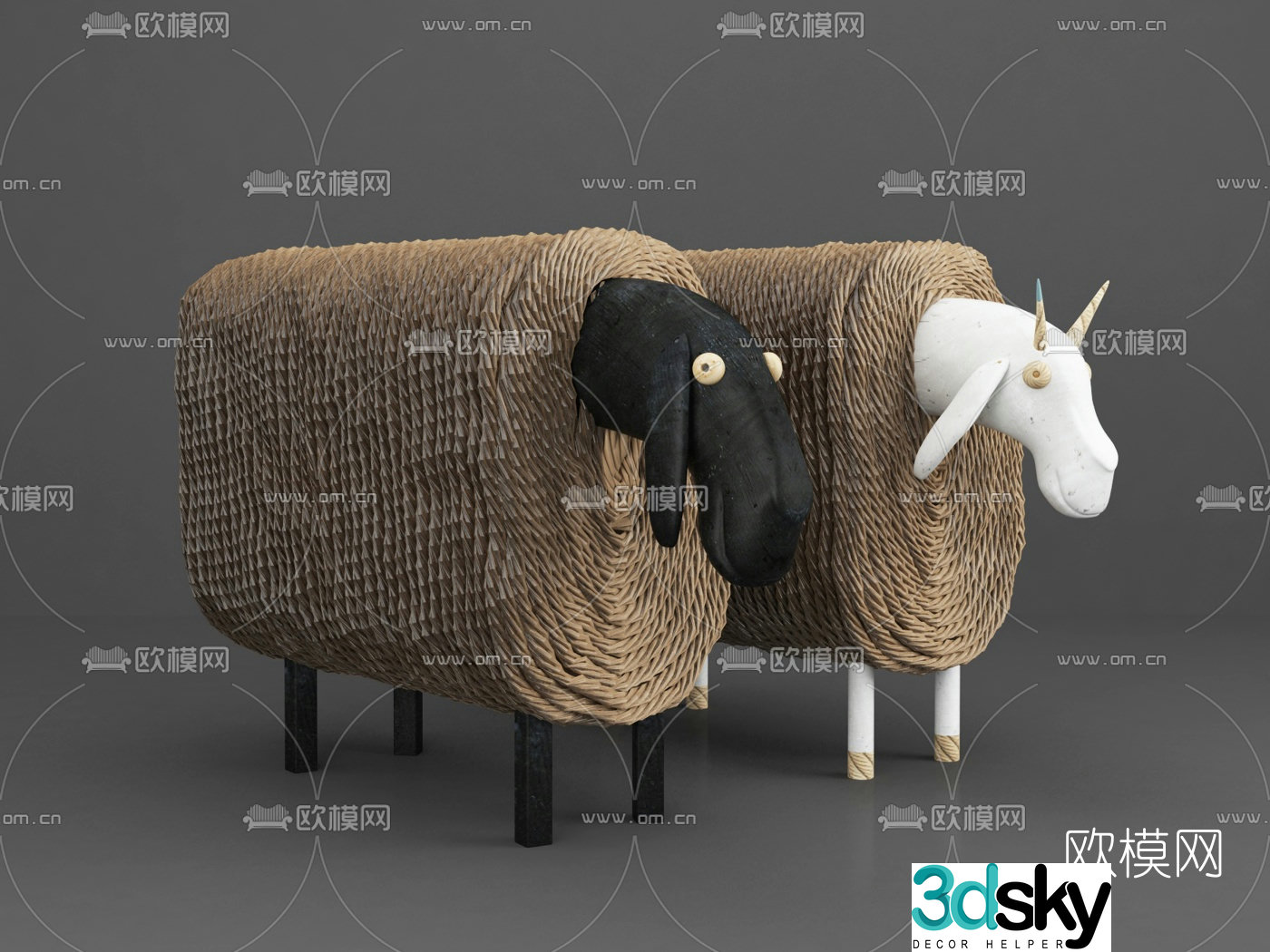 Modern sheep doll toy 3d model