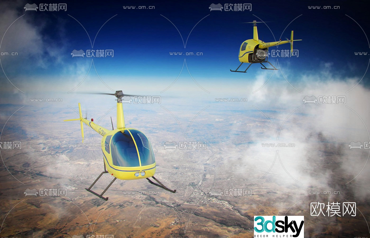 Modern helicopter 3d model