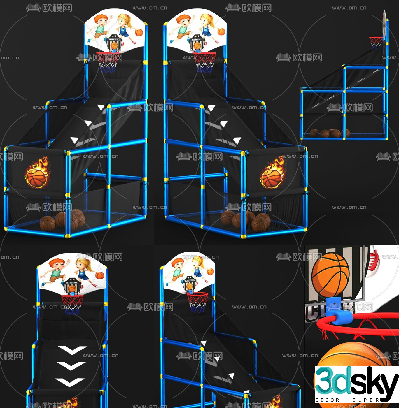 Modern children's basketball shooting machine 3d model