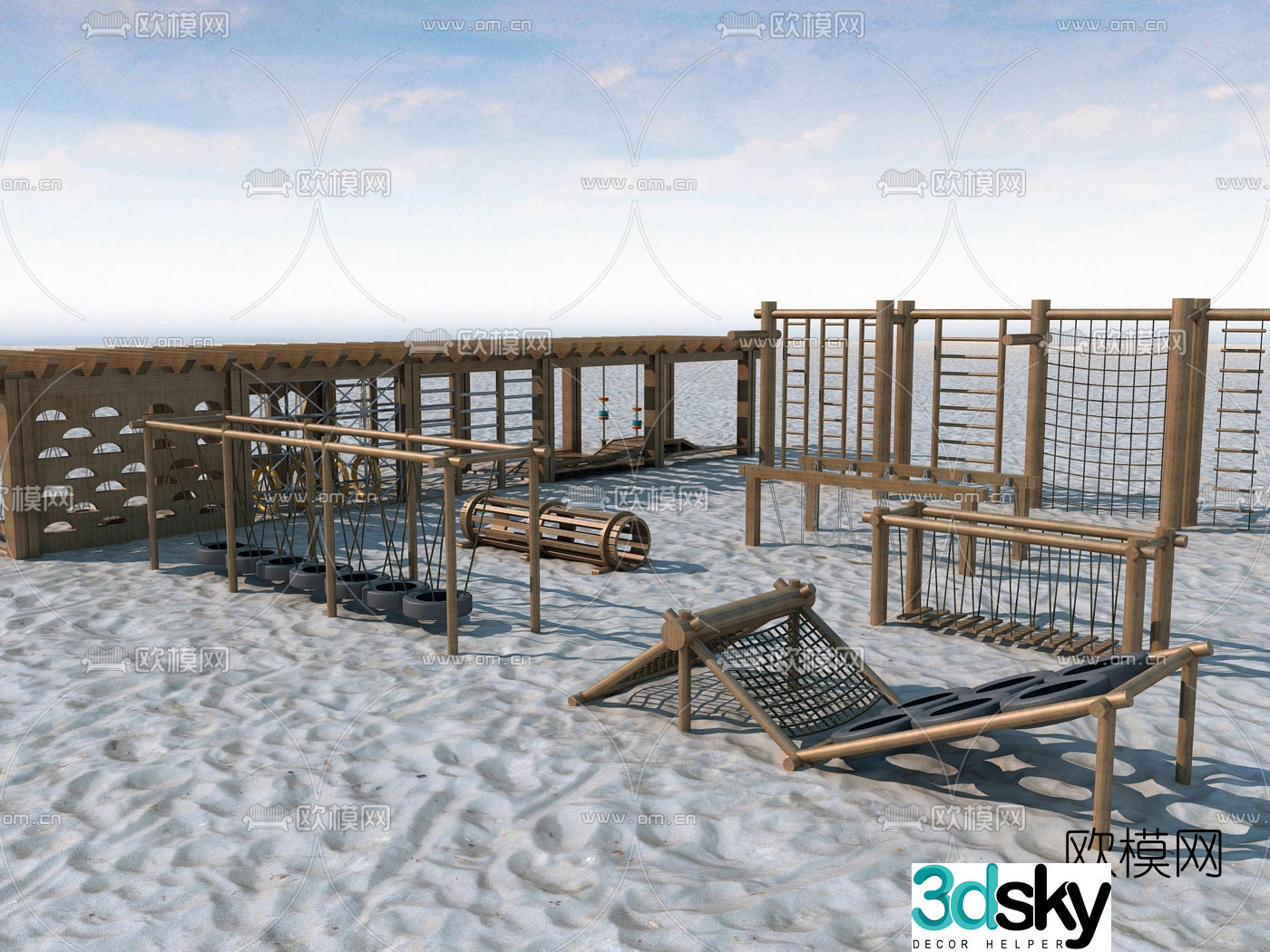 3D model of natural wind children's climbing and expansion training facility