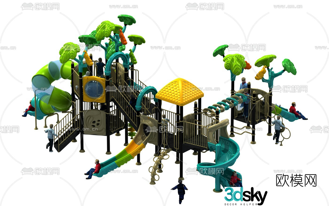 Modern children's slide ride 3d model
