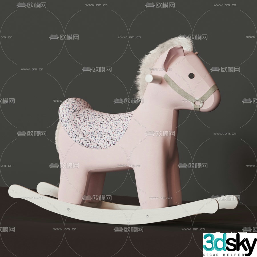 Modern children’s toy rocking horse 3d model