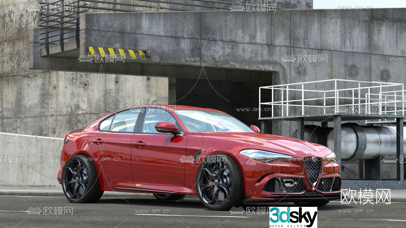 Modern red car 3d model