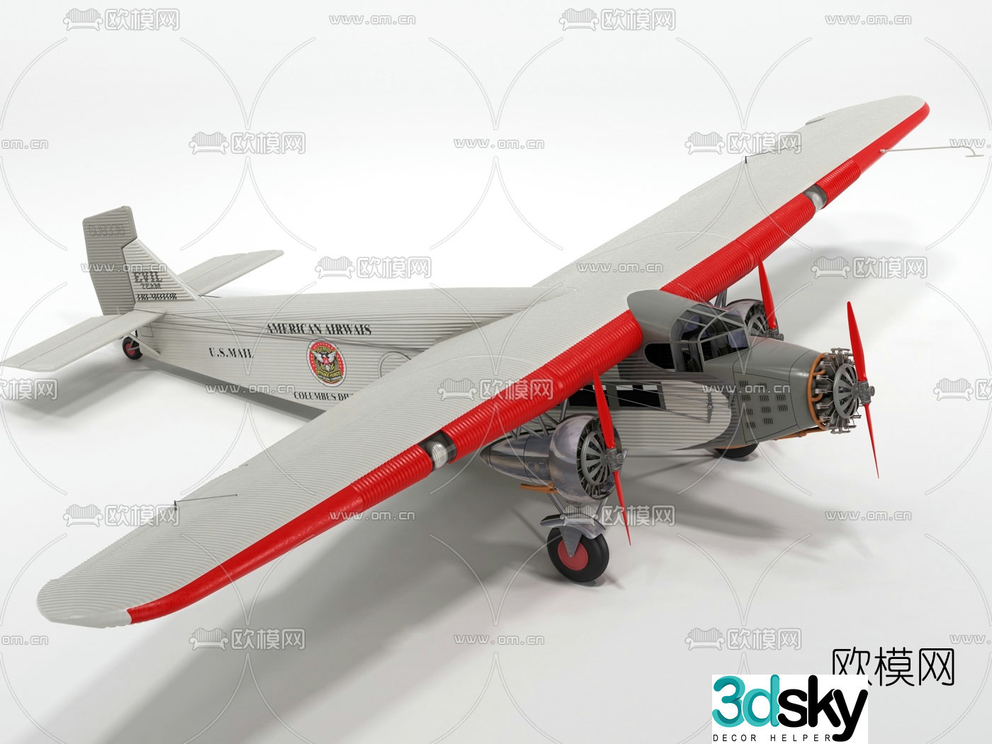 Modern fixed wing fighter 3d model