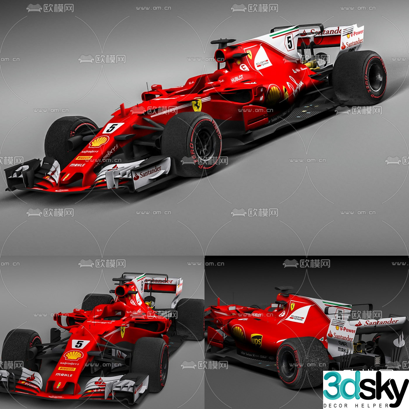 Modern Ferrari formula racing sports car 3d model