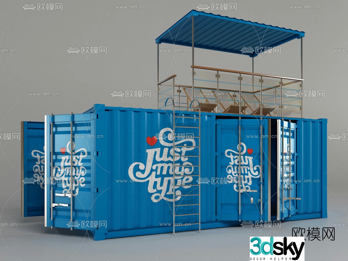 Modern outdoor container 3d model