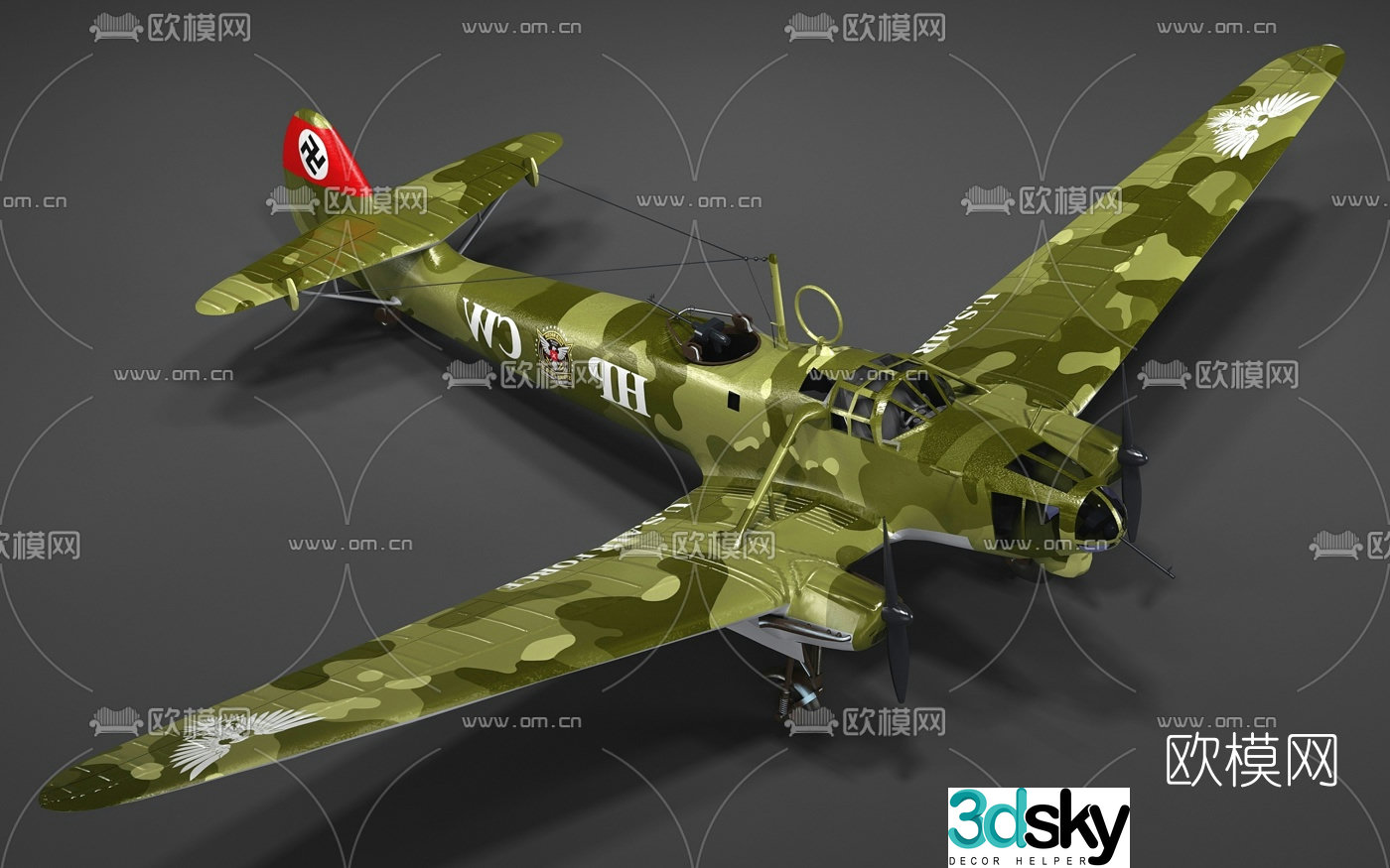 Modern fixed wing fighter 3d model