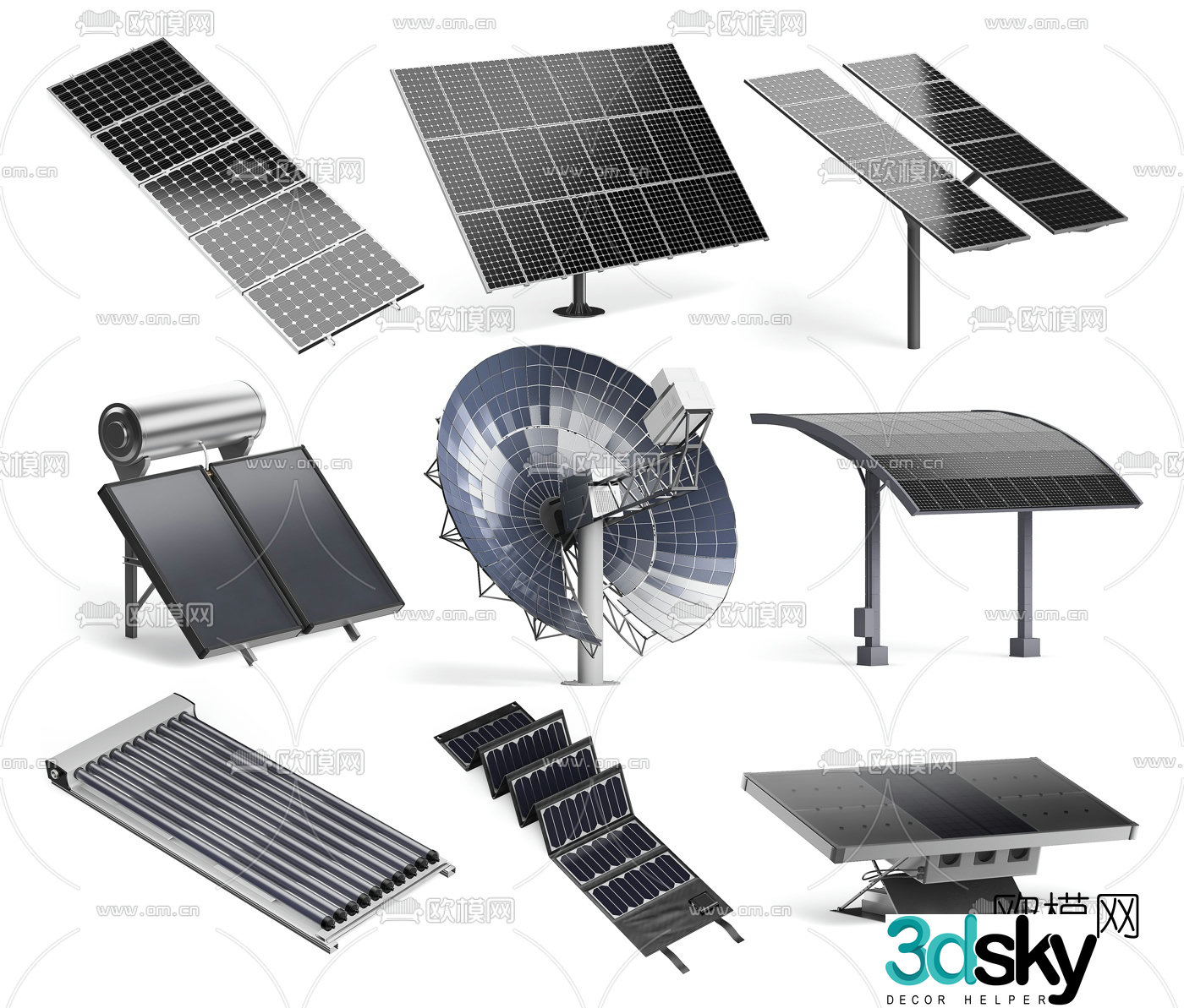 Modern solar panel 3d model