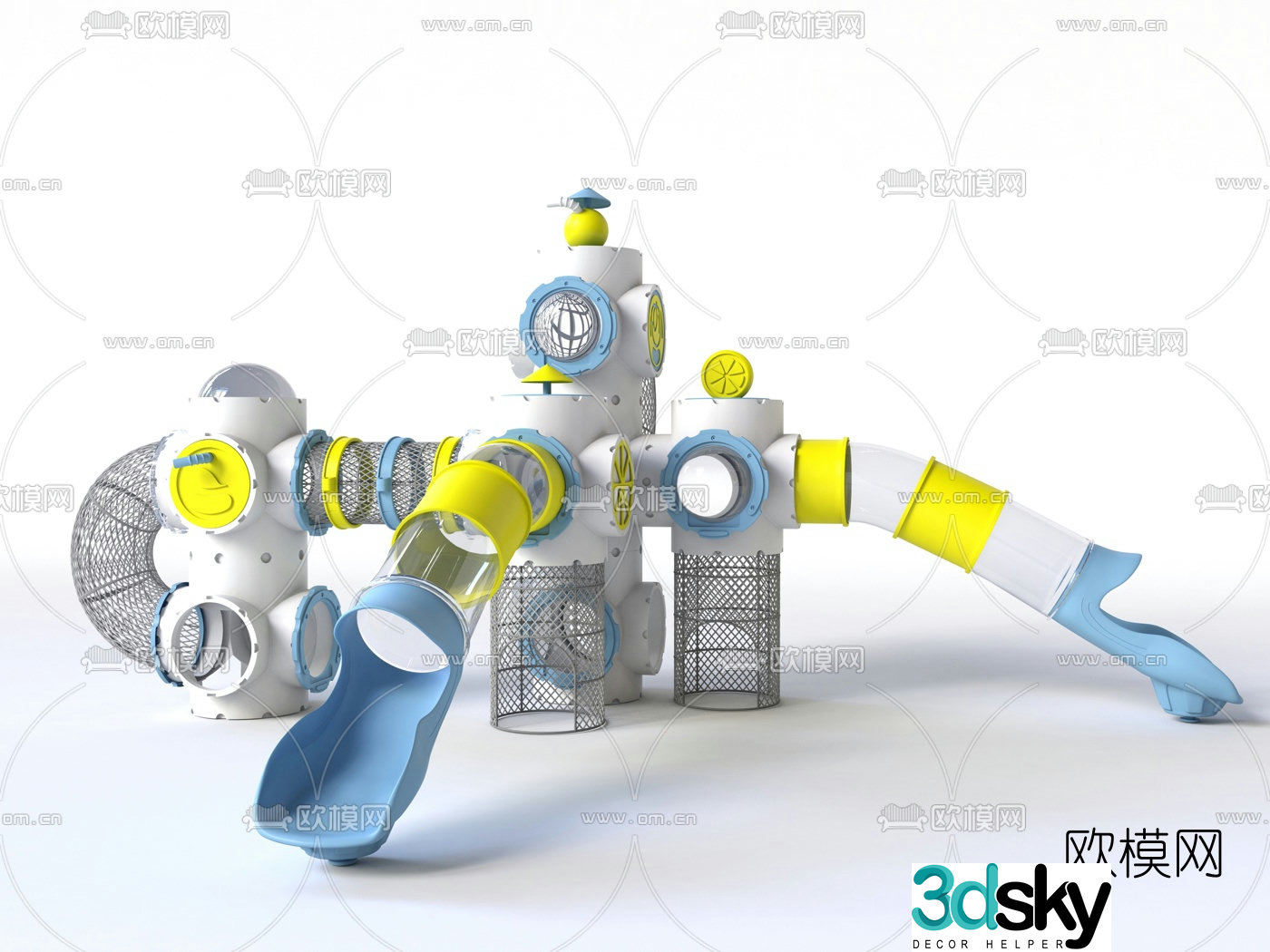 Modern children's slide ride 3d model