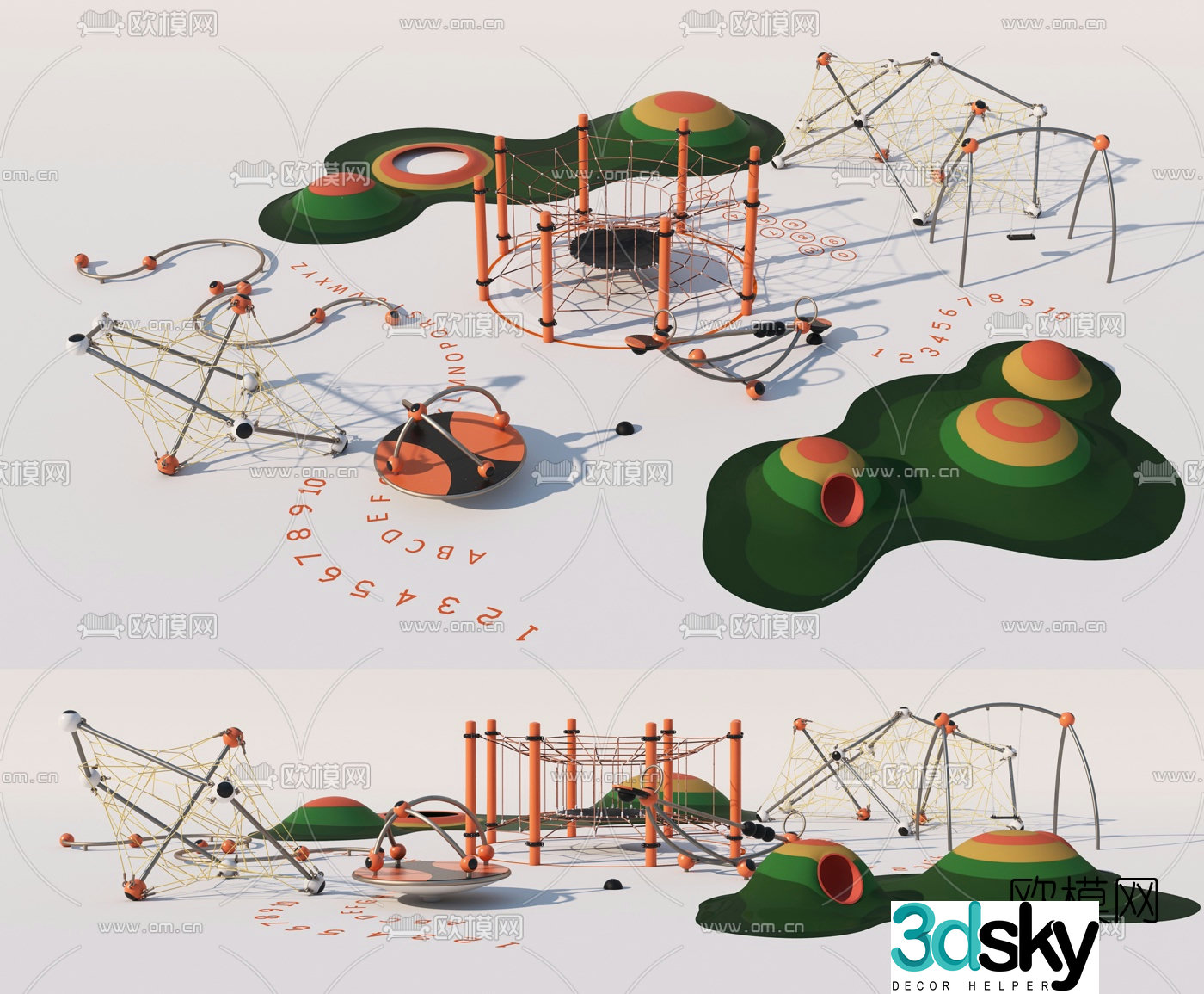 Modern children's play equipment 3d model