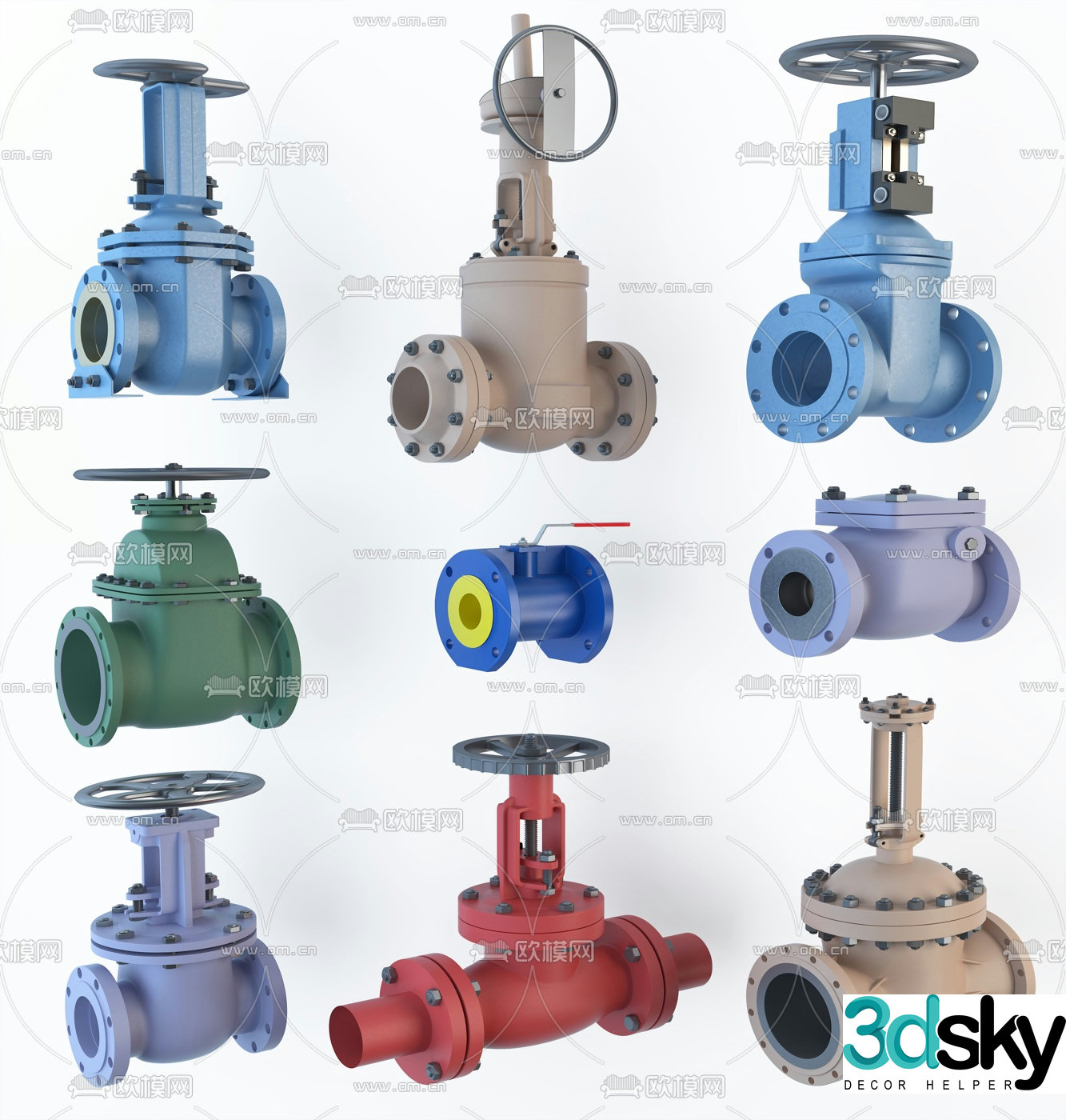 Industrial air duct valve 3d model
