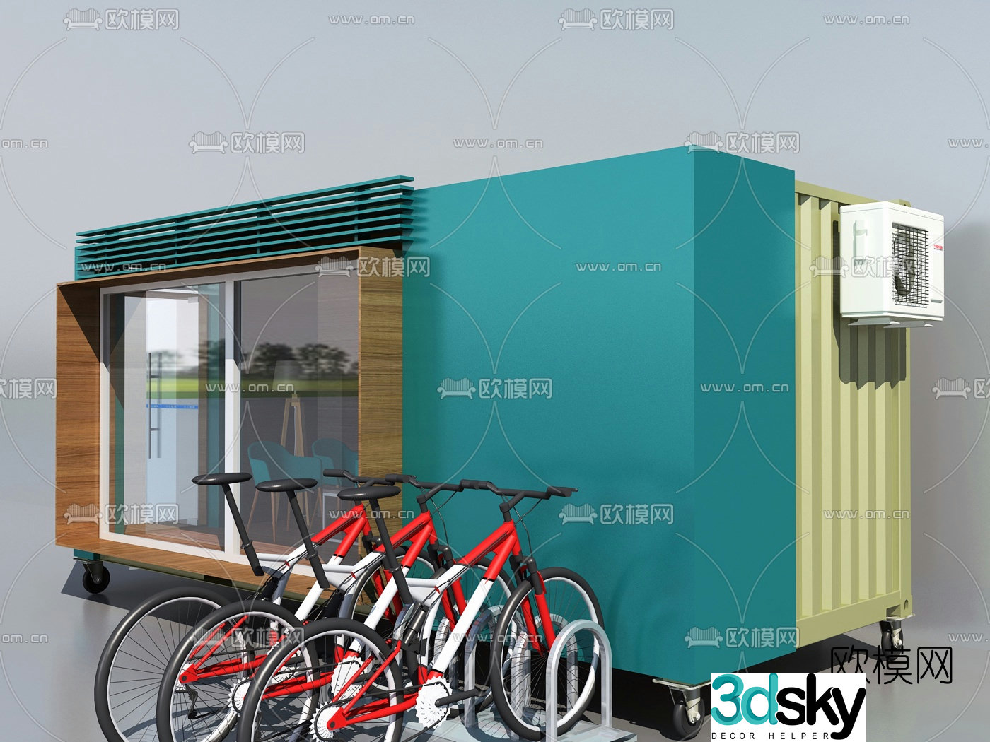 Modern container mobile house 3d model
