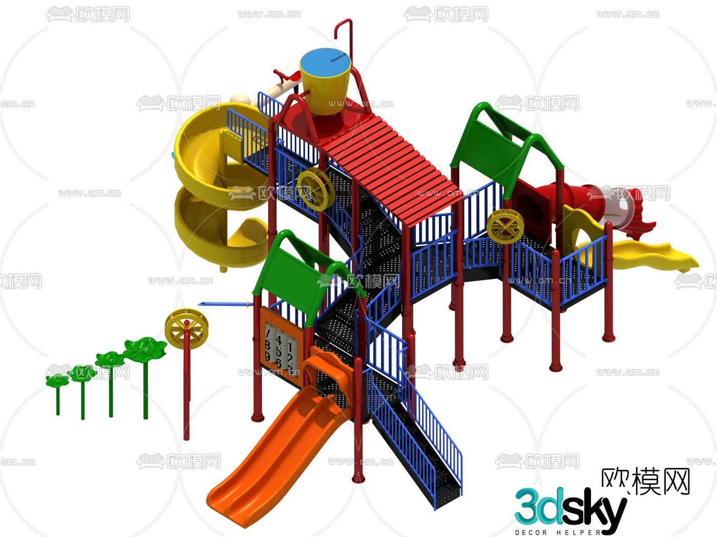 Modern children's slide ride 3d model