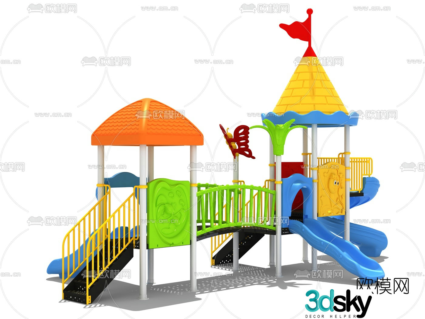 Modern children's slide ride 3d model