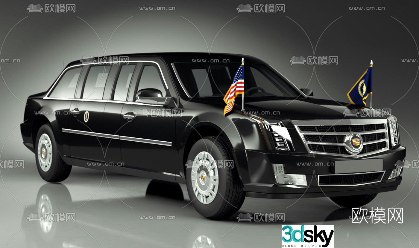 modern cadillac car 3d model