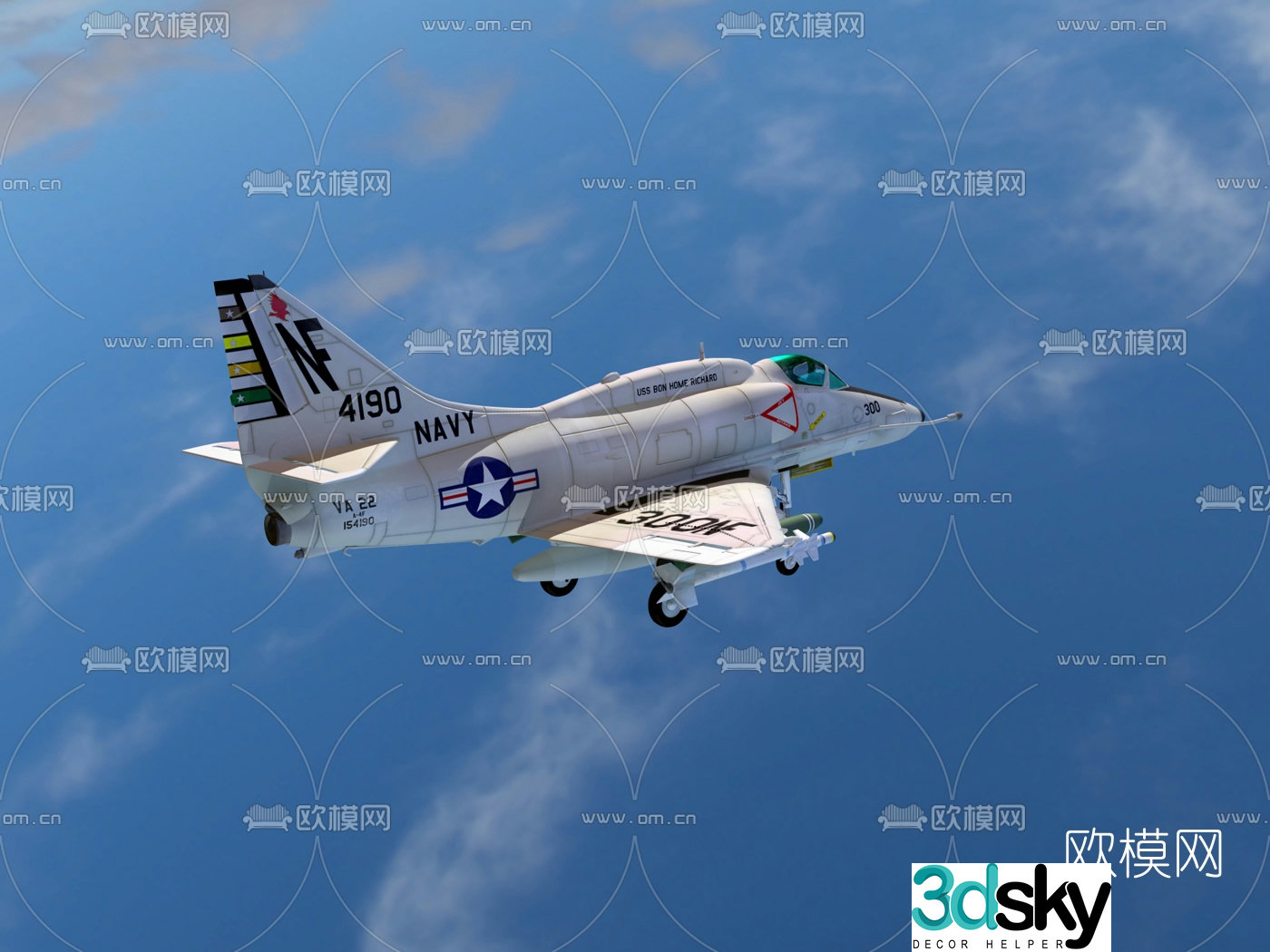Modern military aircraft 3d model