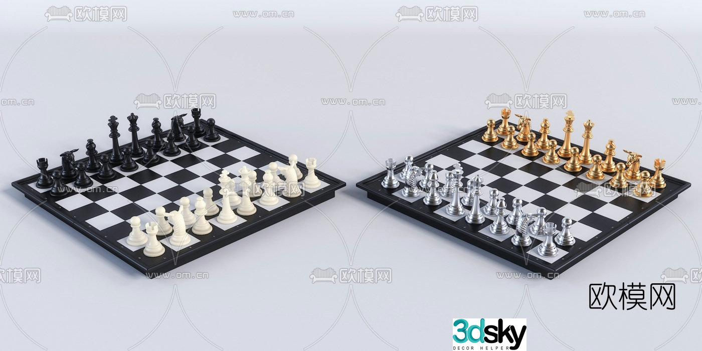Modern chess 3d model