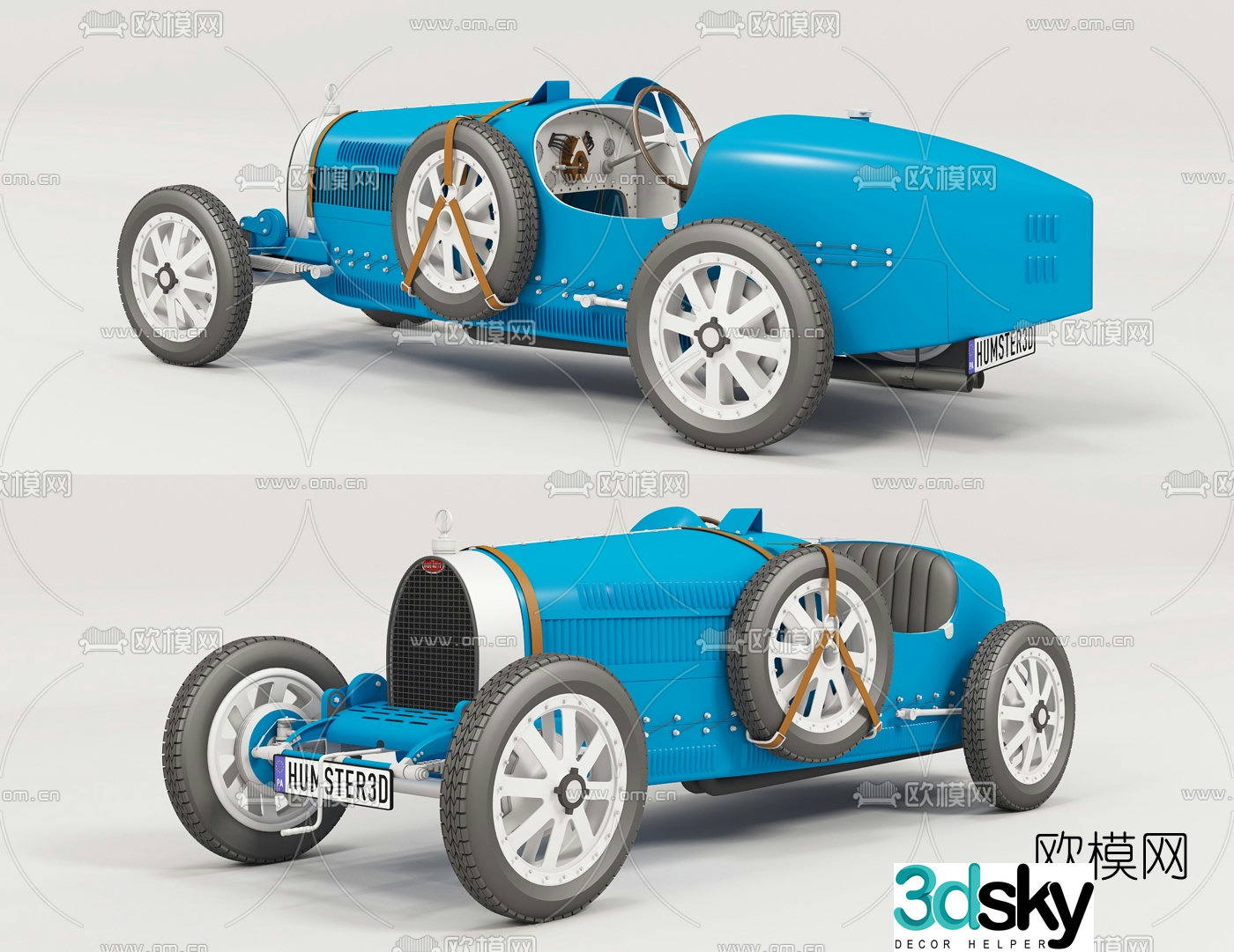 European retro car 3d model
