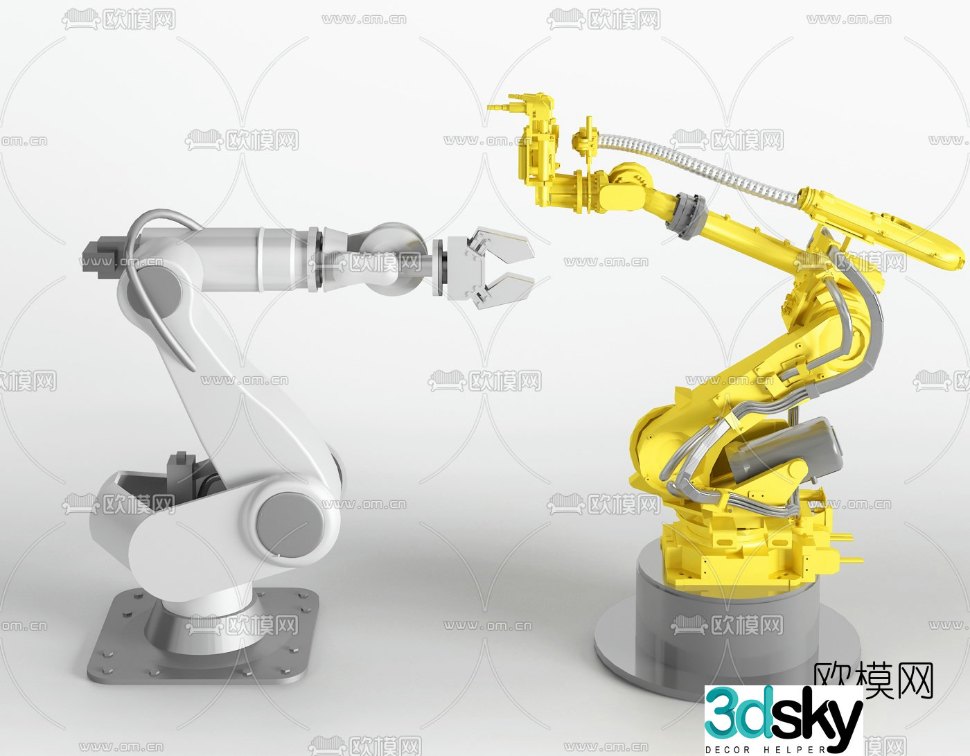 Modern fully automatic robotic arm 3d model
