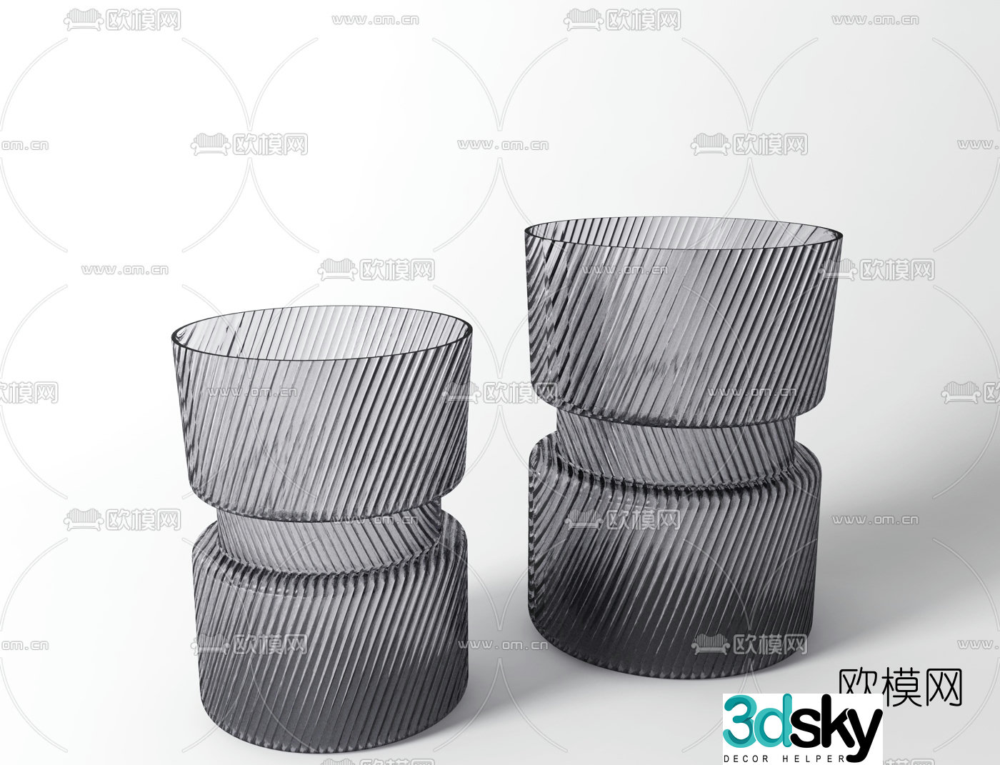 Italian Poltrona Frau brand modern round glass vase 3D model