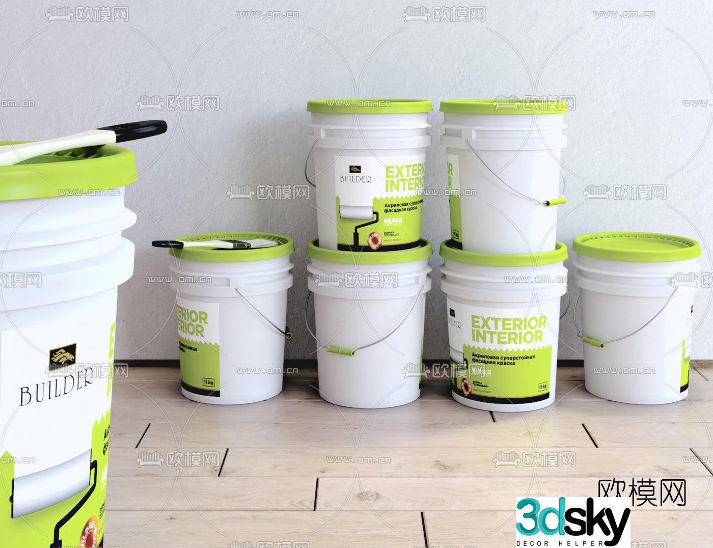 Modern paint oil barrel 3d model