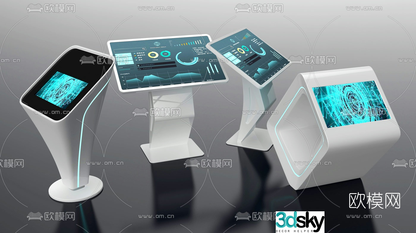 Modern touch screen all-in-one 3d model