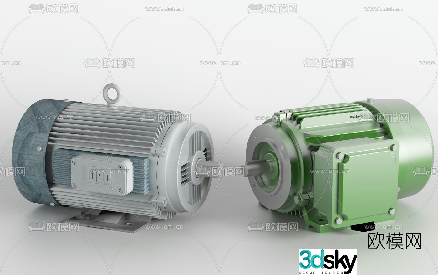 Modern mechanical equipment electric motor 3d model