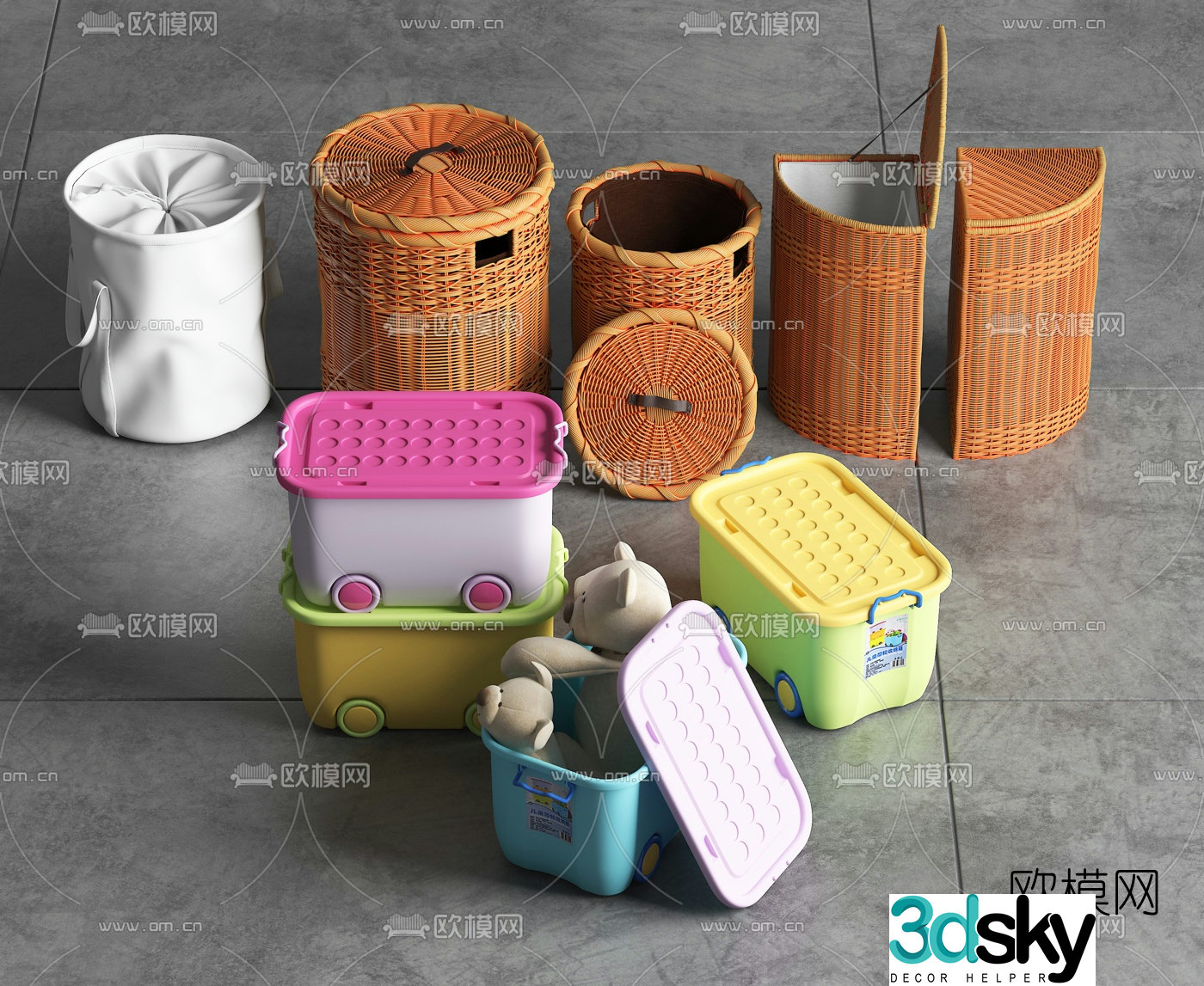 Modern children’s storage box 3d model