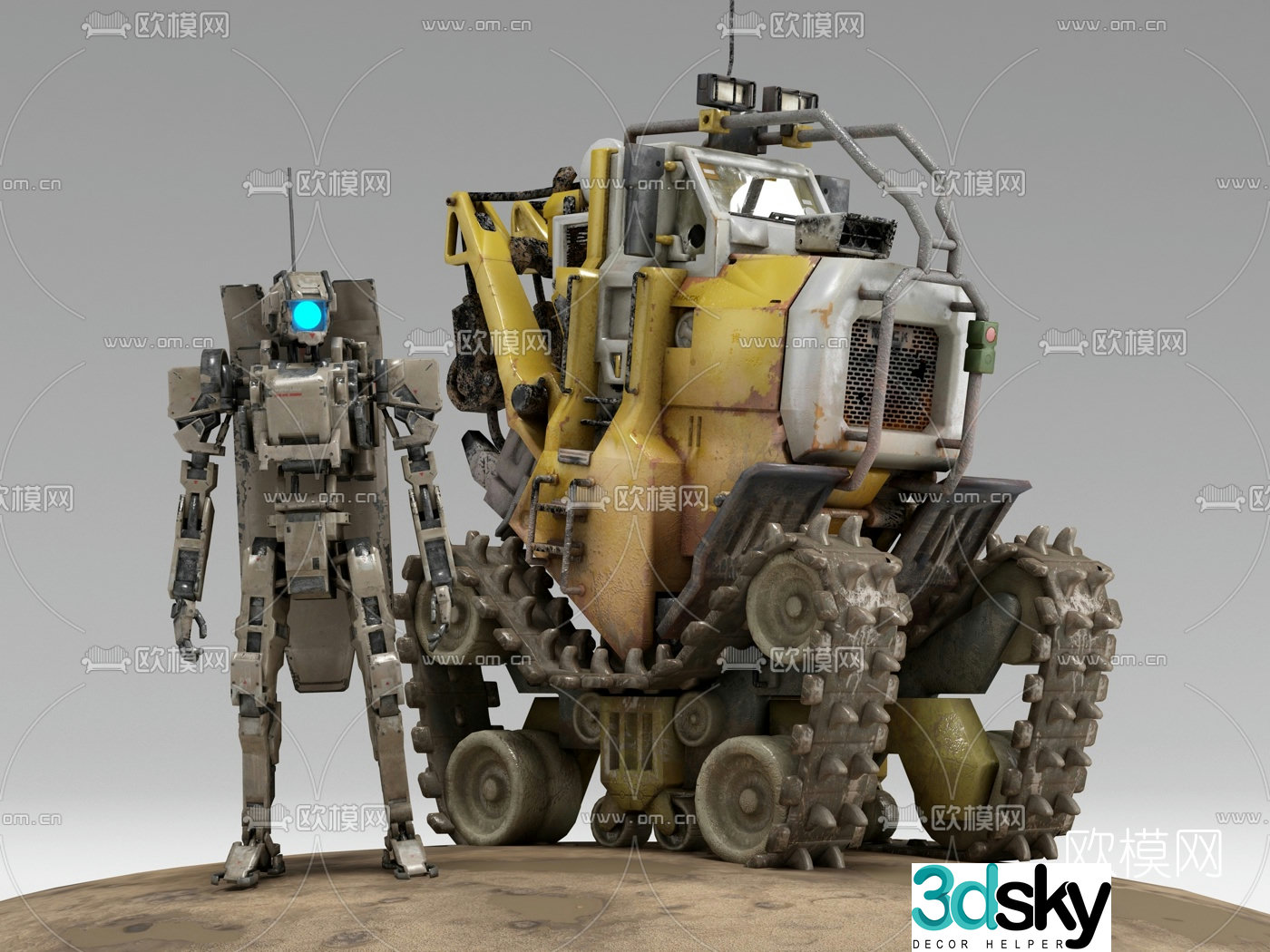 Industrial style robot excavator 3d model