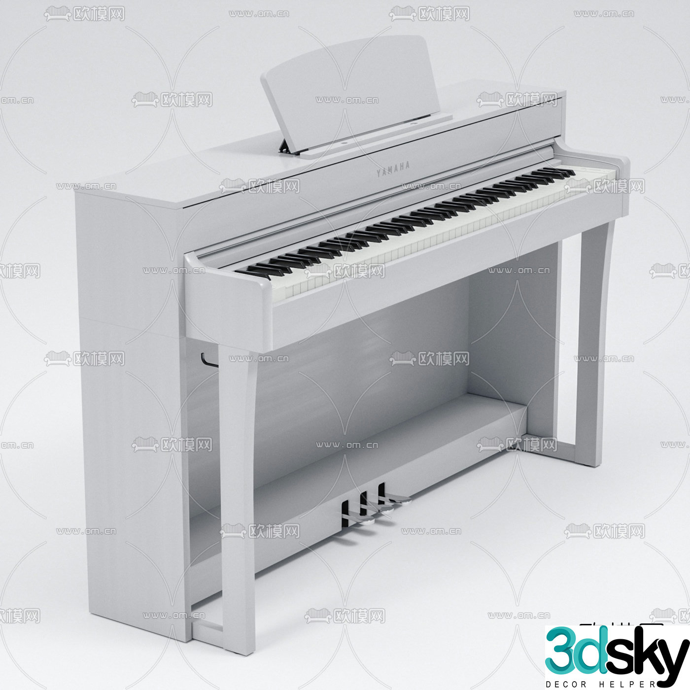 Modern stereo piano 3d model