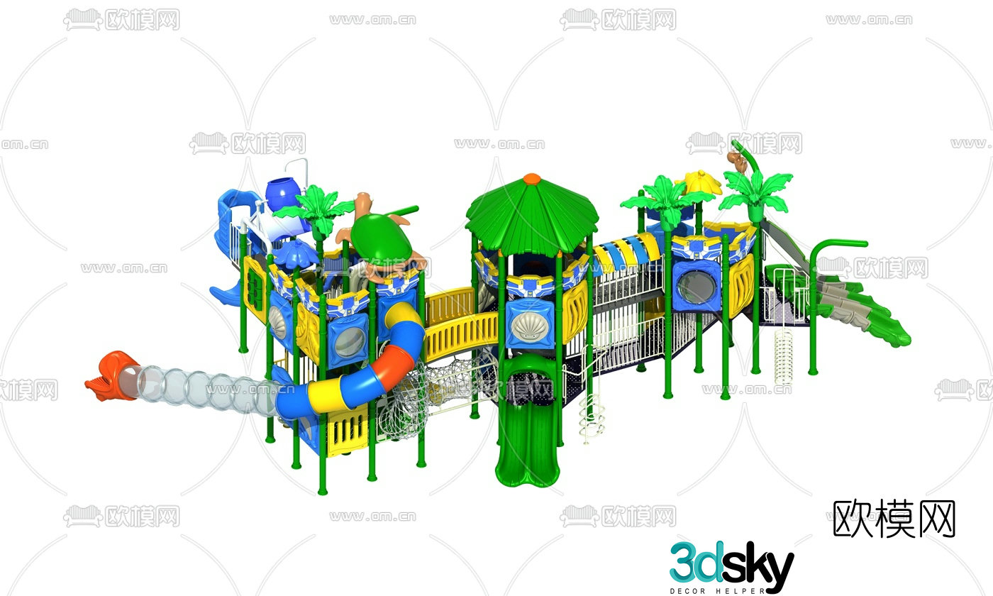 Modern children's slide 3d model