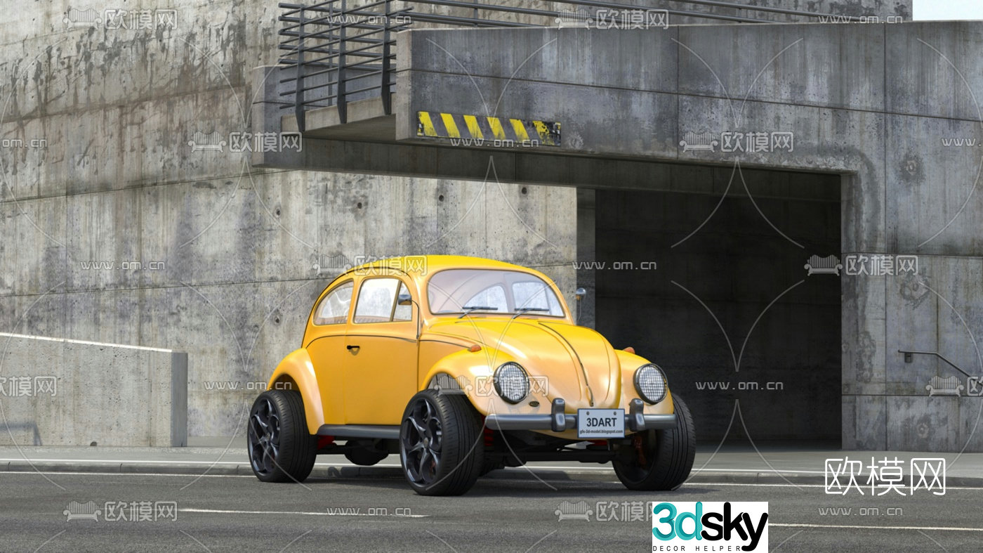 Modern Volkswagen Beetle car 3d model