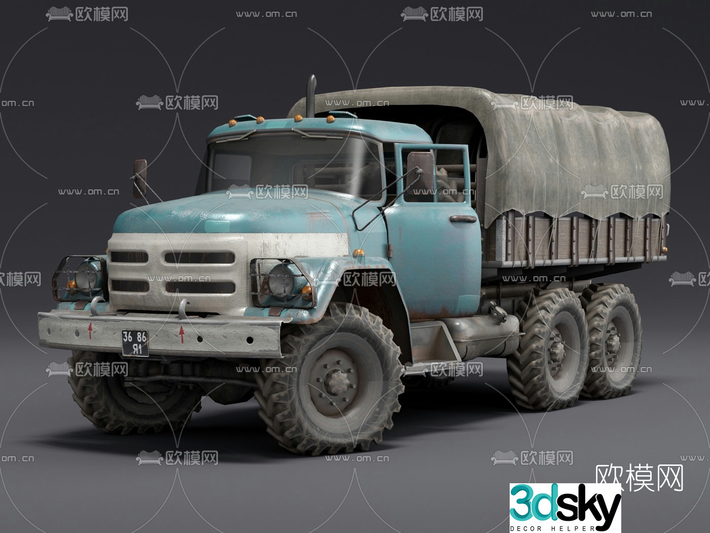 Industrial style heavy truck 3d model