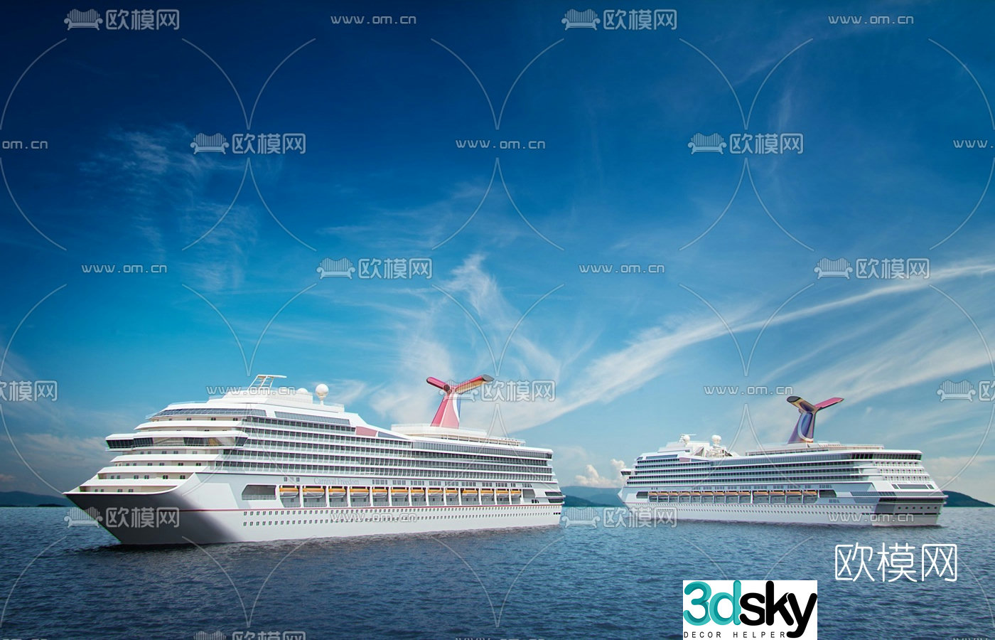 Modern large cruise ship 3d model