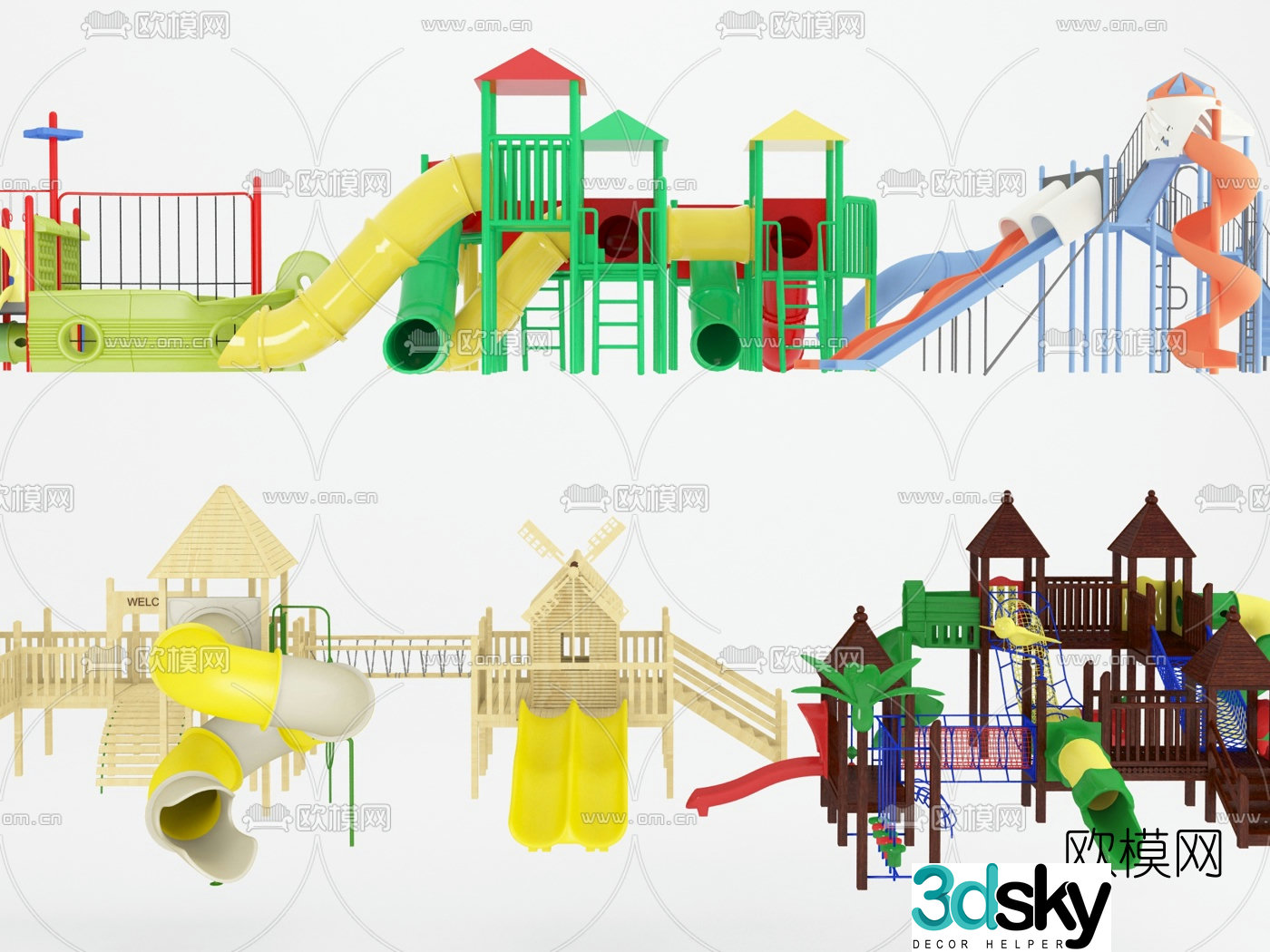 Modern children's slide 3d model