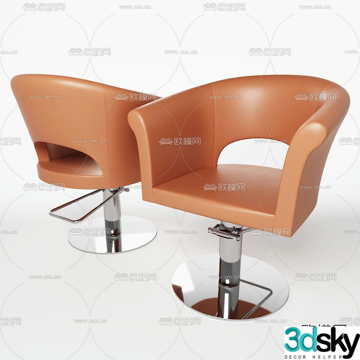 Modern leather barber chair 3d model