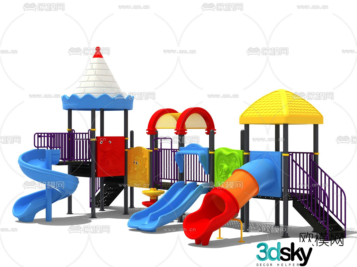 Modern children's slide ride 3d model