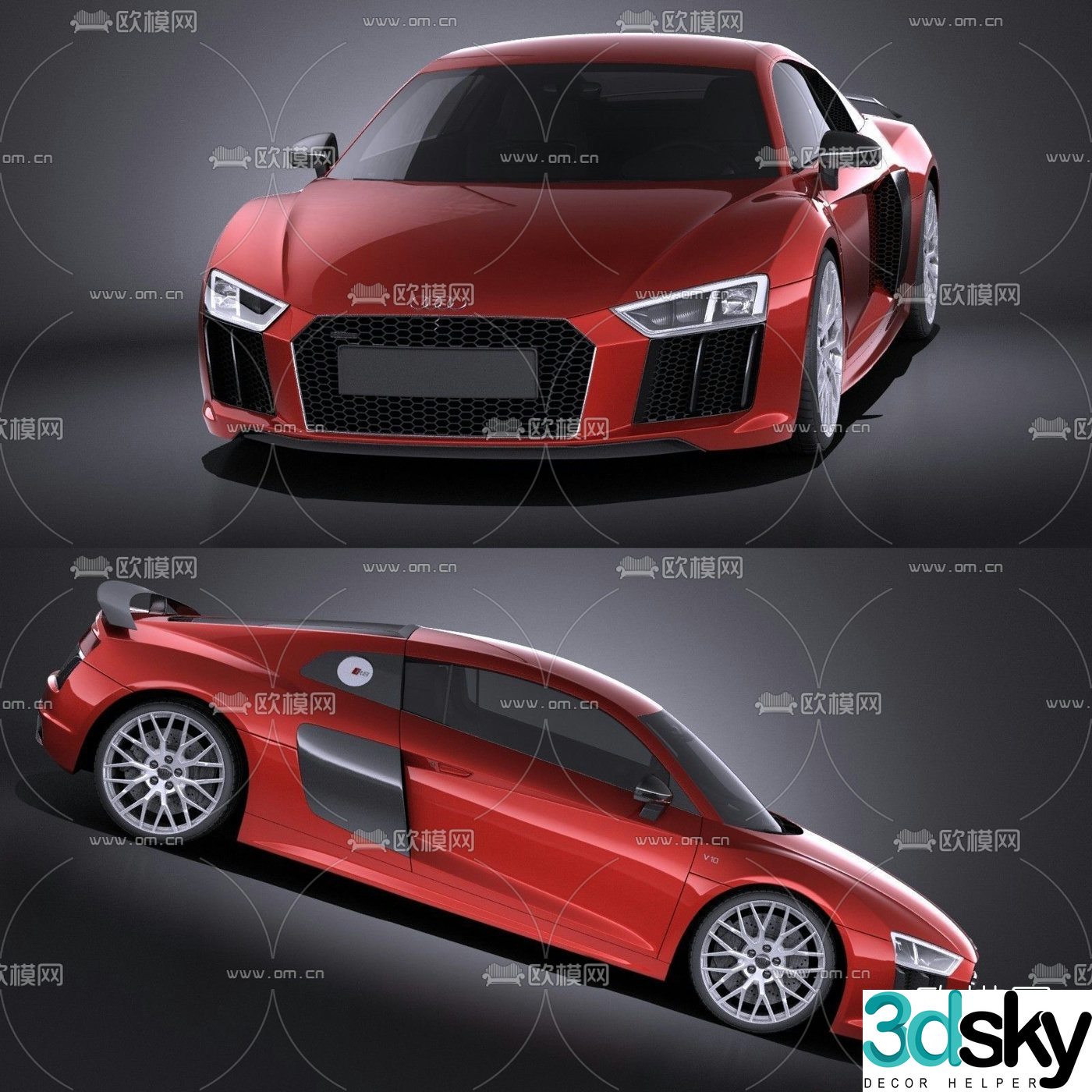 modern audi sports car 3d model